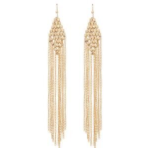 Qenna Gold Nugget Cluster & Chain Drop Earrings